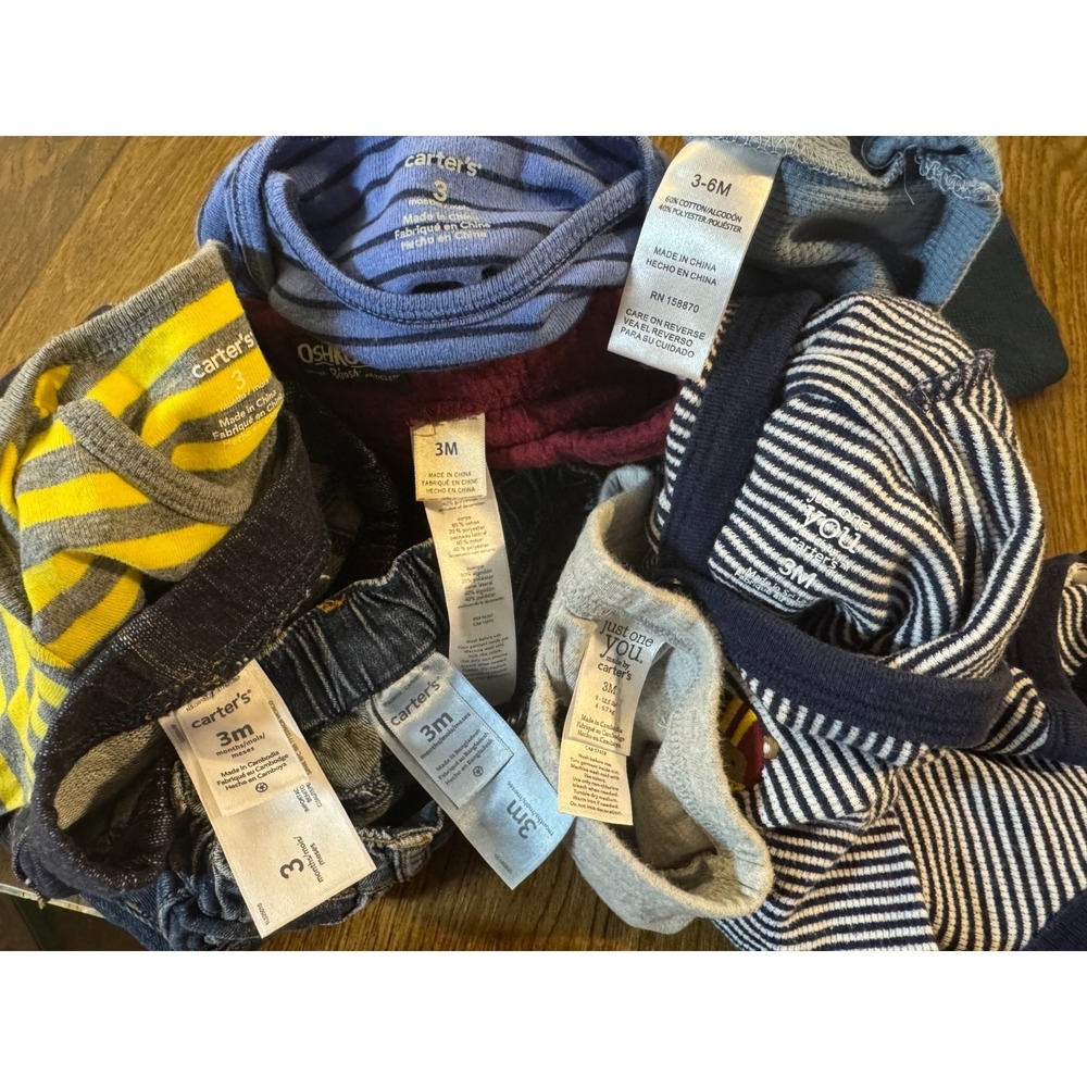 Baby Boy 3 Months Outfits Jeans Pants Long Sleeved Bodysuits‎ Shirts Clothes Lot - Picture 15 of 16